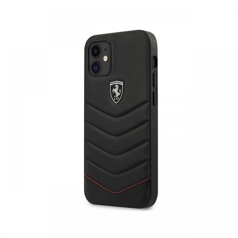 Husa iPhone 12 Mini Ferrari Off Track Quilted Negru Husa iPhone 12 Mini Ferrari Off Track Quilted Negru