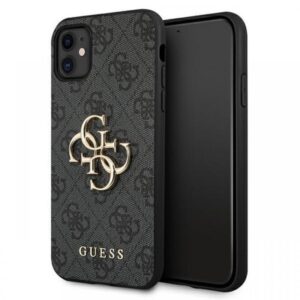 Guess Husa PU 4G Metal Logo iPhone 11 Maro Guess Husa PU 4G Metal Logo iPhone 11 Maro