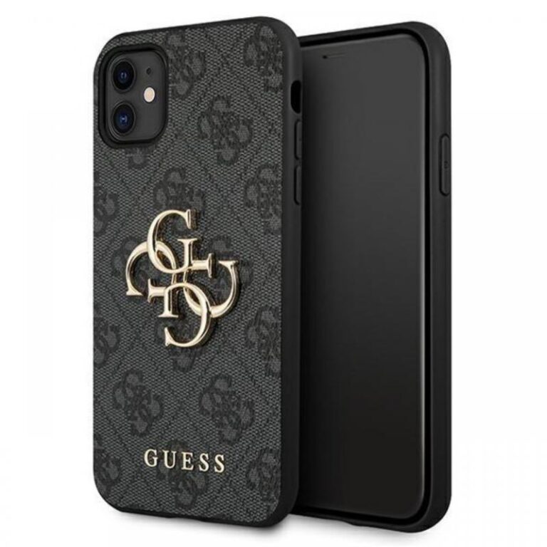 Guess Husa PU 4G Metal Logo iPhone 11 Maro