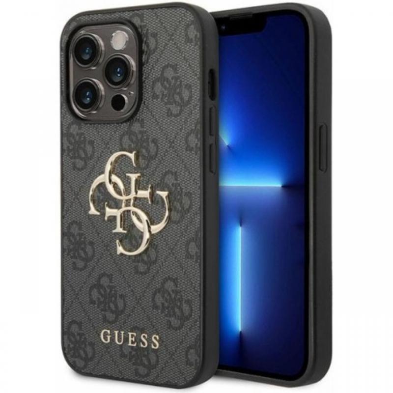 Guess Husa PU 4G Metal Logo iPhone 15 Pro Max Gri Guess Husa PU 4G Metal Logo iPhone 15 Pro Max Gri
