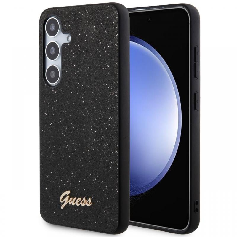 Guess Husa TPU Glitter Flakes Metal Logo Samsung Galaxy S24 Plus Negru Guess Husa TPU Glitter Flakes Metal Logo Samsung Galaxy S24 Plus Negru