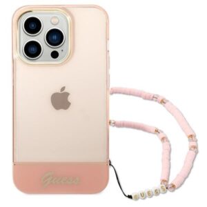 Guess Husa TPU Camera Outline Translucent Strap iPhone 14 Pro Roz Guess Husa TPU Camera Outline Translucent Strap iPhone 14 Pro Roz