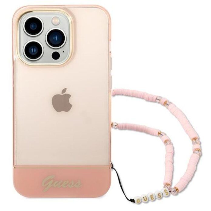 Guess Husa TPU Camera Outline Translucent Strap iPhone 14 Pro Roz Guess Husa TPU Camera Outline Translucent Strap iPhone 14 Pro Roz