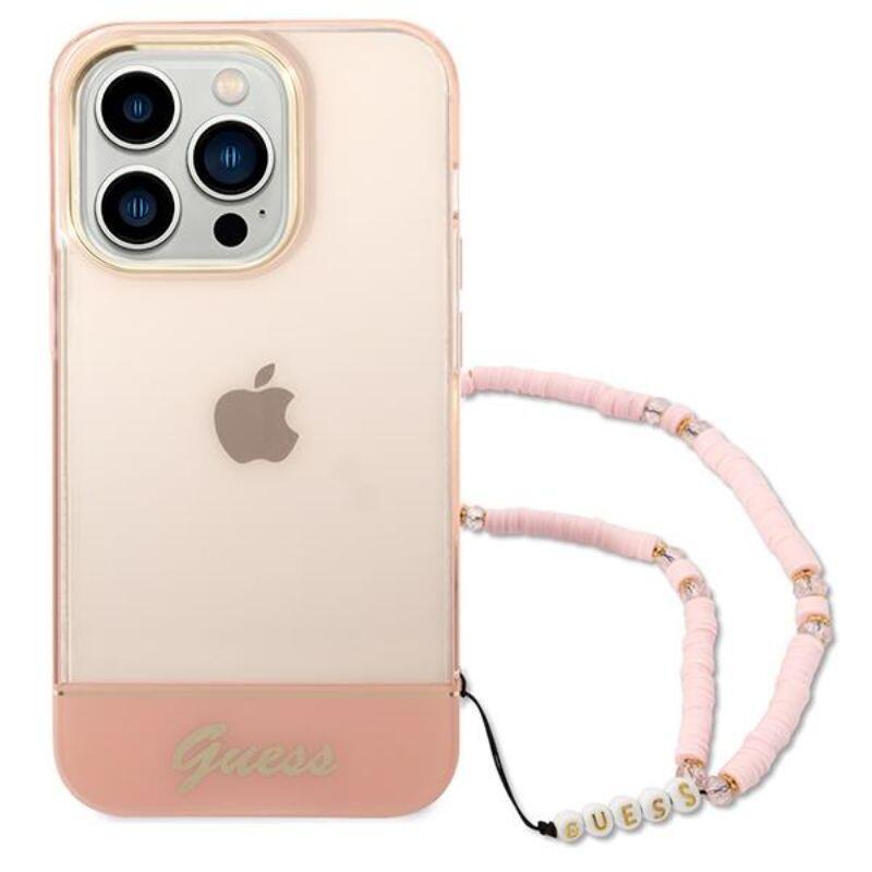 Guess Husa TPU Camera Outline Translucent Strap iPhone 14 Pro Roz Guess Husa TPU Camera Outline Translucent Strap iPhone 14 Pro Roz