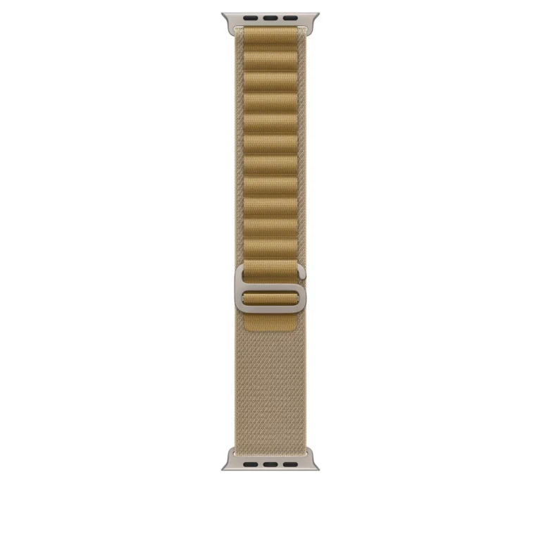 Curea Smartwatch Apple pentru Apple Watch 49mm Tan Alpine Loop  Medium  Black Titanium Finish