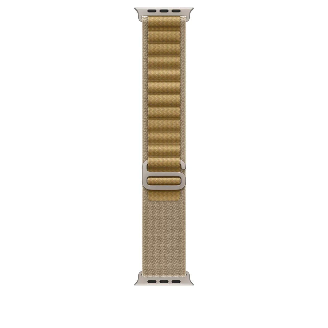 Curea Smartwatch Apple pentru Apple Watch 49mm Tan Alpine Loop  Large  Natural Titanium Finish