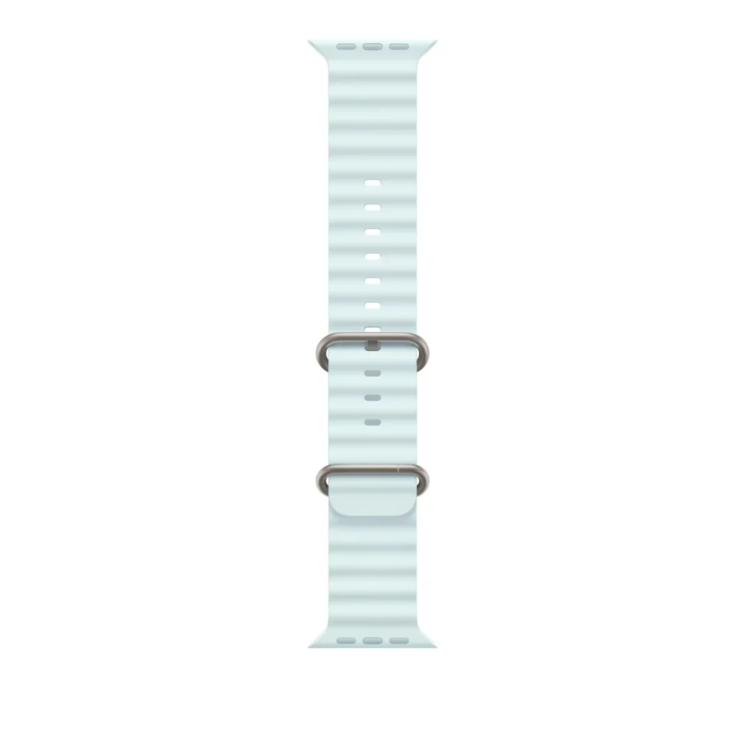 Curea Smartwatch Apple pentru Apple Watch 49mm Ice Blue Ocean Band  Natural Titanium Finish