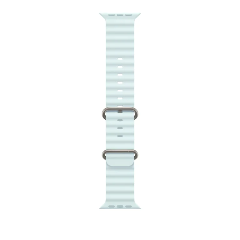 Curea Smartwatch Apple pentru Apple Watch 49mm Ice Blue Ocean Band  Natural Titanium Finish