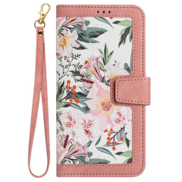 Husa Tip Carte UIQ Luxury Flowers, Inchidere Magnetica, Piele Ecologica Moale, Buzunar Carduri, Curea Detasabila, Rezistenta La Socuri, Functie Stand, Pentru Motorola Moto G54 Power Edition / G64, Albastru