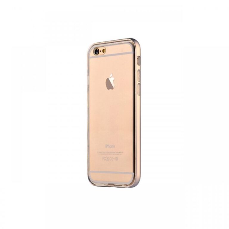 Husa iPhone 6 Devia Silicon Fresh Champagne Gold (cu bumper aluminiu)