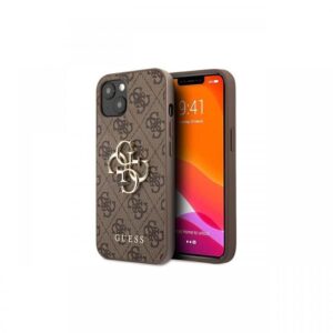 Husa iPhone 13 Guess PU 4G Metal Logo Roz Husa iPhone 13 Guess PU 4G Metal Logo Roz