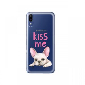 Husa Samsung Galaxy M10 Lemontti Silicon Art Pug Kiss Husa Samsung Galaxy M10 Lemontti Silicon Art Pug Kiss