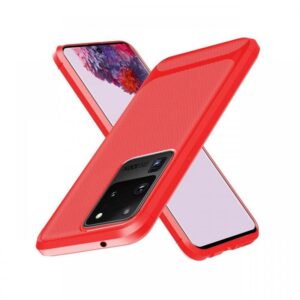 Husa Samsung Galaxy S20 Ultra Enkay Carbon Fiber Red Husa Samsung Galaxy S20 Ultra Enkay Carbon Fiber Red