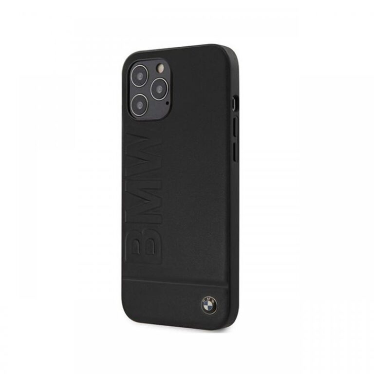 Husa iPhone 12 Pro Max BMW Signature Logo Imprint Negru
