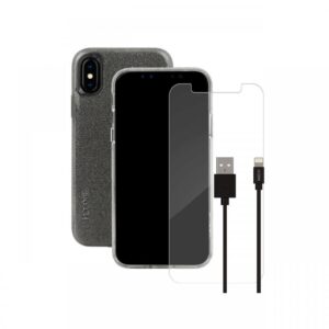Pachet Husa Sparkle Clear + Cablu Lightning + Folie Sticla Skech pentru iPhone XS / X Pachet Husa Sparkle Clear + Cablu Lightning + Folie Sticla Skech pentru iPhone XS / X