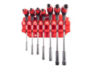 Set de chei tubulare Milwaukee, 7 piese, maner T cu suport ergonomic, 4932498704 Set de chei tubulare Milwaukee, 7 piese, maner T cu suport ergonomic, 4932498704