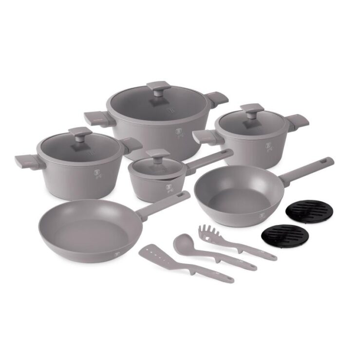 Set Oale si tigai 15 piese, antiaderente Taupe Collection Berlinger Haus BH 8111 Set Oale si tigai 15 piese, antiaderente Taupe Collection Berlinger Haus BH 8111