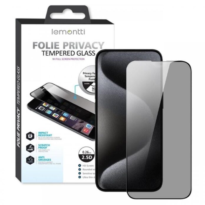 Lemontti Folie Sticla Privacy Full Fit iPhone 15 Plus Negru Lemontti Folie Sticla Privacy Full Fit iPhone 15 Plus Negru