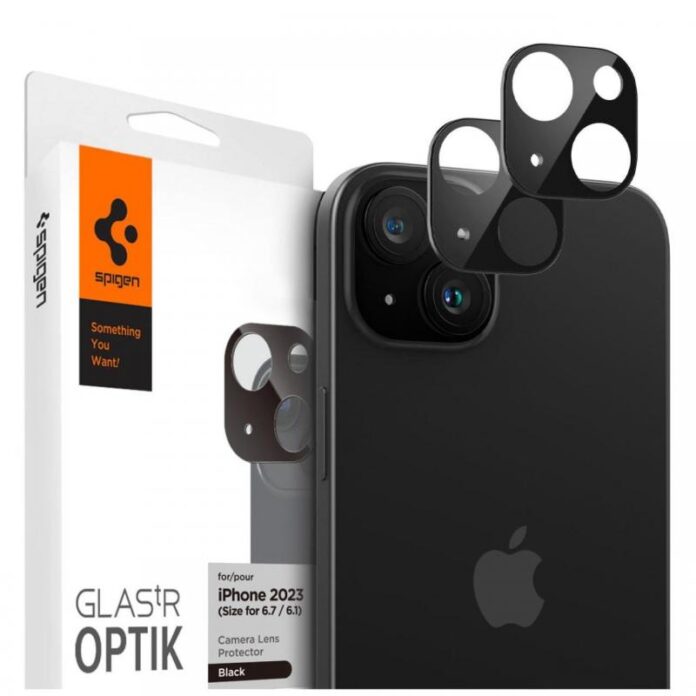 Spigen Folie Sticla Camera Glass tR Optik iPhone 15 / 15 Plus Black (2 buc/pachet) Spigen Folie Sticla Camera Glass tR Optik iPhone 15 / 15 Plus Black (2 buc/pachet)