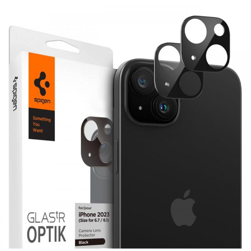 Spigen Folie Sticla Camera Glass tR Optik iPhone 15 / 15 Plus Black (2 buc/pachet) Spigen Folie Sticla Camera Glass tR Optik iPhone 15 / 15 Plus Black (2 buc/pachet)