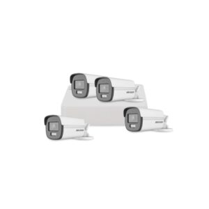 Sistem supraveghere exterior basic HikVision, 4 camere, 2 MP, 2.8 mm, IR/lumina alba 40 m, microfon Sistem supraveghere exterior basic HikVision, 4 camere, 2 MP, 2.8 mm, IR/lumina alba 40 m, microfon