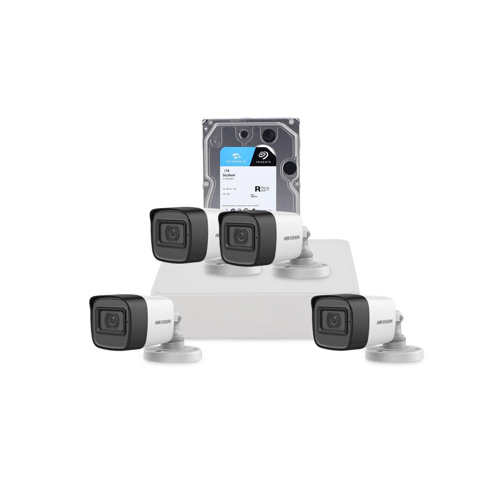 Sistem supraveghere exterior cu HDD 1 TB HikVision, 4 camere, 2 MP, IR 30 m, 2.8 mm, microfon Sistem supraveghere exterior cu HDD 1 TB HikVision, 4 camere, 2 MP, IR 30 m, 2.8 mm, microfon
