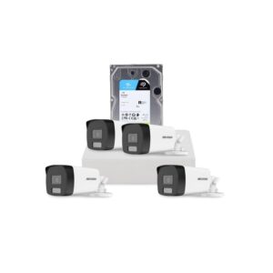 Sistem supraveghere exterior cu HDD 1 TB HikVision, 4 camere, 2 MP, IR 40 m, lumina alba 40 m, 2.8 mm, microfon Sistem supraveghere exterior cu HDD 1 TB HikVision, 4 camere, 2 MP, IR 40 m, lumina alba 40 m, 2.8 mm, microfon