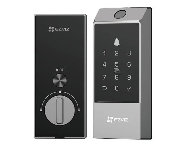 Incuietoare inteligenta EZVIZ DL04 Pro, Wi-Fi 2.4GHz, amprenta, cod, card, control din aplicatie, alarma anti-tamper, IP55, CS-DL04 (WBCPM)