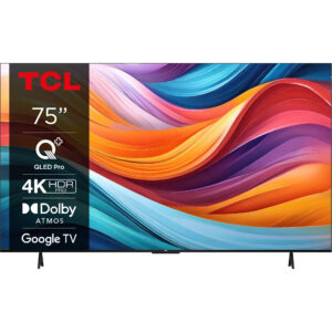 Televizor Smart QLED TCL 75T7B, 190 cm, Ultra HD 4K, Clasa F Televizor Smart QLED TCL 75T7B, 190 cm, Ultra HD 4K, Clasa F