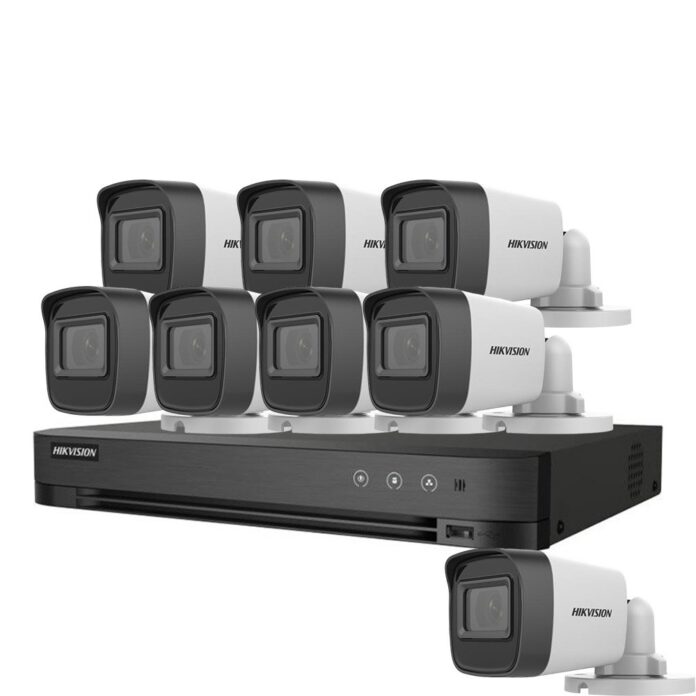 Sistem supraveghere exterior basic HikVision, 8 camere, 5 MP, IR 20 m, 2.8 mm Sistem supraveghere exterior basic HikVision, 8 camere, 5 MP, IR 20 m, 2.8 mm