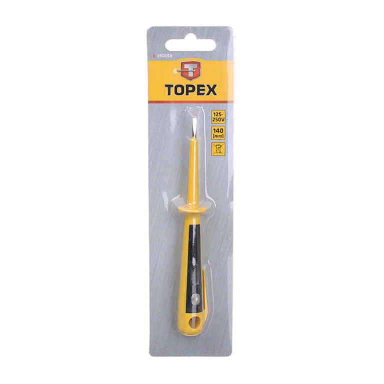 Tester Tensiune Topex, Voltaj 125-250 V, Lungime 140 mm, Tester Tensiune Tip Pix