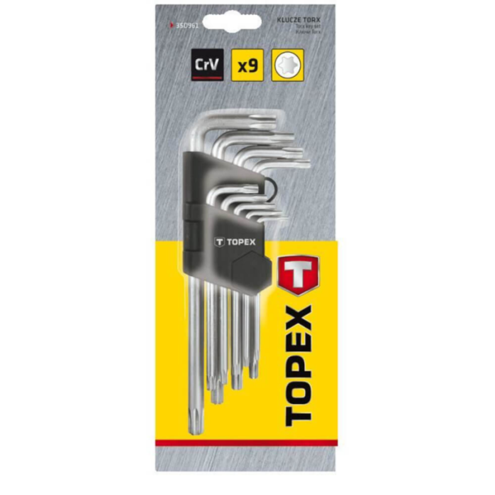 Set de 9 Chei Lungi Torx Topex, Dimensiuni T10- T50 mm
