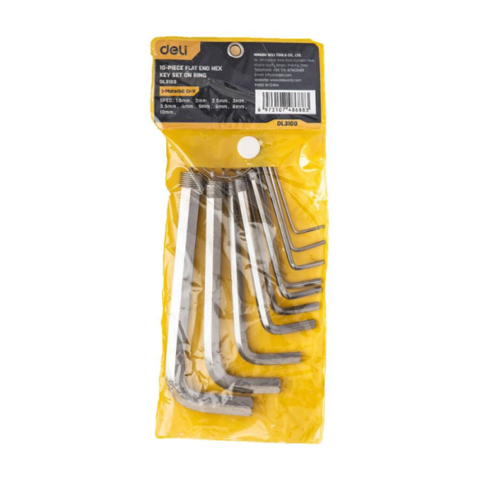 Set 10 Chei Imbus Deli, Cap Standard, Cr-V, Suprafata Nichelata