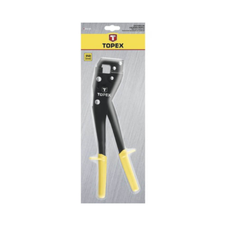 Cleste de Sertizat cu Maner Cauciucat Topex, 350 mm, Pentru Profile de Gips-Carton
