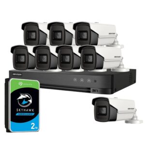Sistem supraveghere exterior cu HDD 2TB HikVision, 8 camere, 5 MP, IR 80 m, 3.6 mm Sistem supraveghere exterior cu HDD 2TB HikVision, 8 camere, 5 MP, IR 80 m, 3.6 mm