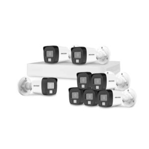 Sistem supraveghere exterior basic HikVision, 8 camere, 2 MP, IR 25 m, lumina alba 20 m, 2.8 mm, microfon Sistem supraveghere exterior basic HikVision, 8 camere, 2 MP, IR 25 m, lumina alba 20 m, 2.8 mm, microfon