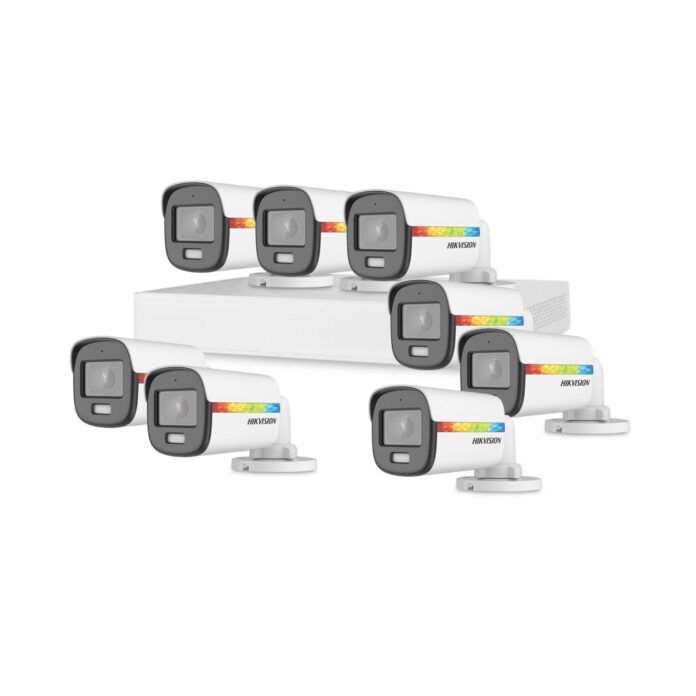 Sistem supraveghere exterior basic HikVision, 8 camere, 2 MP, lumina alba 20 m, 2.8 mm, microfon Sistem supraveghere exterior basic HikVision, 8 camere, 2 MP, lumina alba 20 m, 2.8 mm, microfon