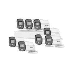 Sistem supraveghere exterior basic HikVision, 8 camere, 2 MP, 2.8 mm, IR/lumina alba 20 m, microfon Sistem supraveghere exterior basic HikVision, 8 camere, 2 MP, 2.8 mm, IR/lumina alba 20 m, microfon
