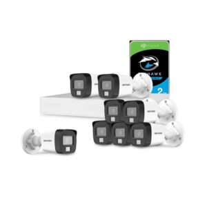 Sistem supraveghere exterior cu HDD 2 TB HikVision, 8 camere, 2 MP, IR 25 m, lumina alba 20 m, 2.8 mm, microfon Sistem supraveghere exterior cu HDD 2 TB HikVision, 8 camere, 2 MP, IR 25 m, lumina alba 20 m, 2.8 mm, microfon