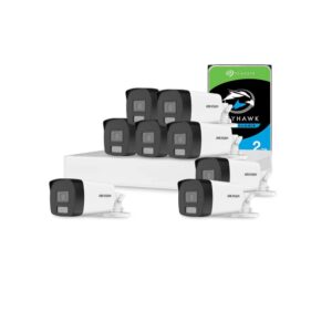Sistem supraveghere exterior cu HDD 2 TB HikVision, 8 camere, 2 MP, IR 40 m, lumina alba 40 m, 2.8 mm, microfon Sistem supraveghere exterior cu HDD 2 TB HikVision, 8 camere, 2 MP, IR 40 m, lumina alba 40 m, 2.8 mm, microfon