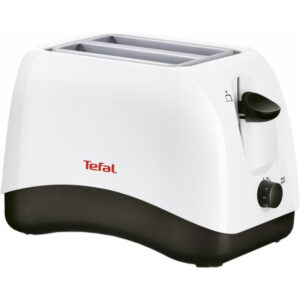 Prajitor de paine Tefal DELFINI TT130130, 850 W, functia decongelare, fante cu latime variabila, 2 felii, alb Prajitor de paine Tefal DELFINI TT130130, 850 W, functia decongelare, fante cu latime variabila, 2 felii, alb