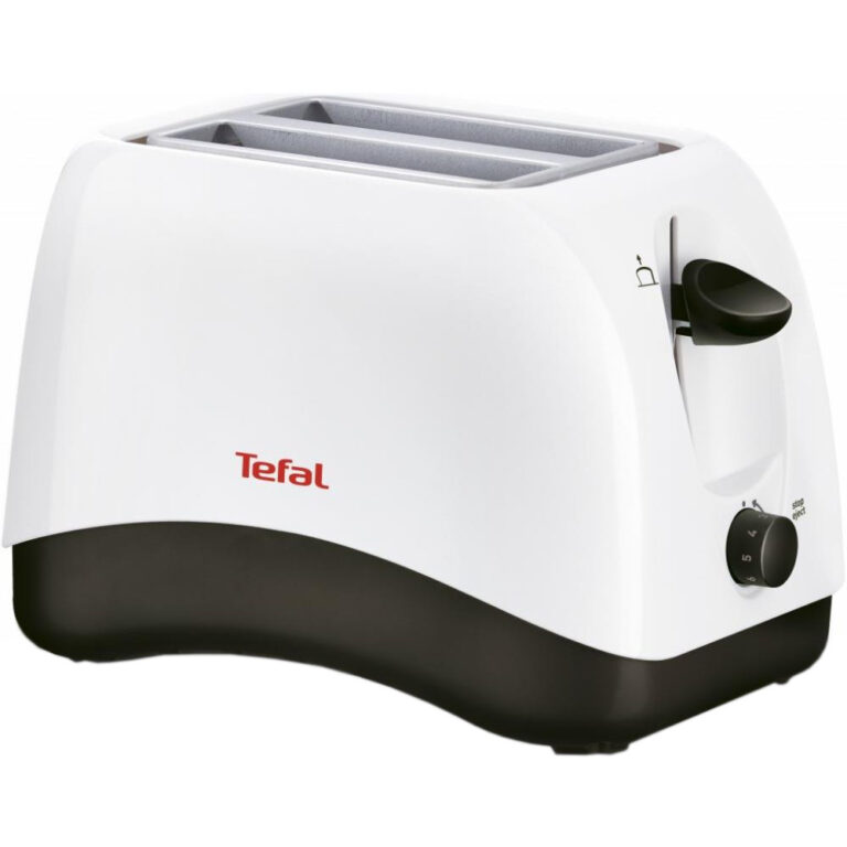 Prajitor de paine Tefal DELFINI TT130130, 850 W, functia decongelare, fante cu latime variabila, 2 felii, alb