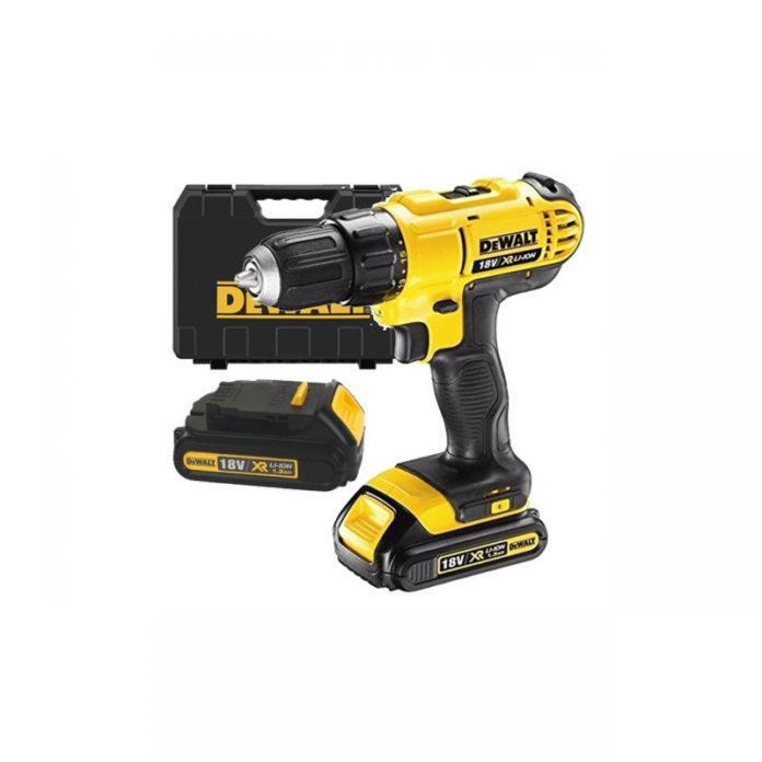 Masina de gaurit/insurubat fara percutie cu acumulatori, 2 x 1.3Ah, 18V, Li-Ion, DeWALT, tip DCD771C2-QW