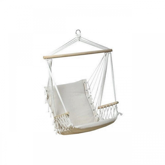 Hamac scaun suspendat, Strend Pro Craig, 100X50 cm, 150 Kg, bumbac, Alb Hamac scaun suspendat, Strend Pro Craig, 100X50 cm, 150 Kg, bumbac, Alb