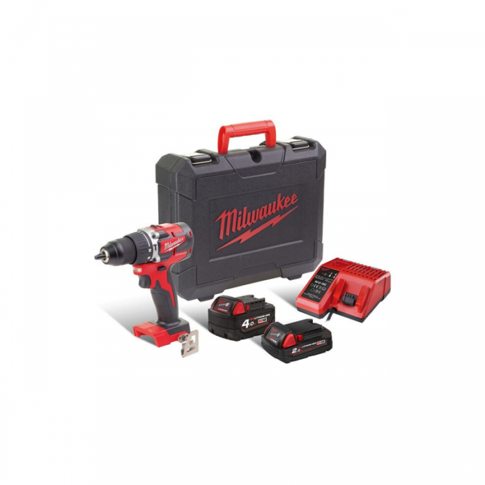 Masina de gaurit/insurubat cu percutie cu acumulatori, 1 x 4.0Ah, 1 x 2.0AH, 18V, Li-Ion, 60Nm, Milwaukee, tip M18CBLPD-422C