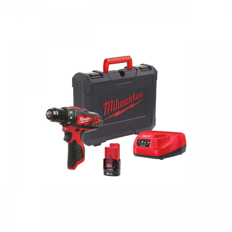 Masina de gaurit/insurubat fara percutie cu acumulatori, 2 x 2.0Ah, 12V, Li-Ion, 30Nm, Milwaukee, tip M12BDD-201C Masina de gaurit/insurubat fara percutie cu acumulatori, 2 x 2.0Ah, 12V, Li-Ion, 30Nm, Milwaukee, tip M12BDD-201C