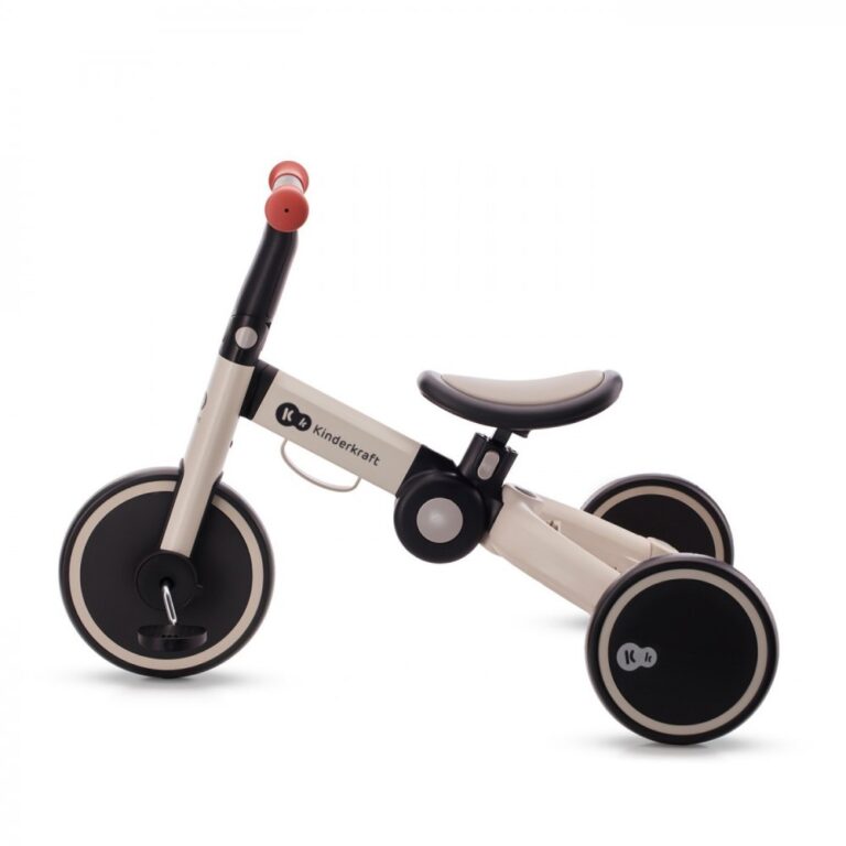 Tricicleta pentru copii Kinderkraft 4trike Yellow transformabila, cu cadru de aluminiu, pliabila, roti din spuma Eva, 3 functii, greutate redusa doar 3,5 kg, de la 12 luni