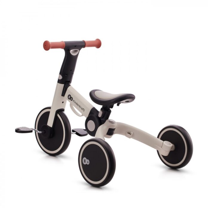 Tricicleta pentru copii Kinderkraft 4trike Yellow transformabila, cu cadru de aluminiu, pliabila, roti din spuma Eva, 3 functii, greutate redusa doar 3,5 kg, de la 12 luni