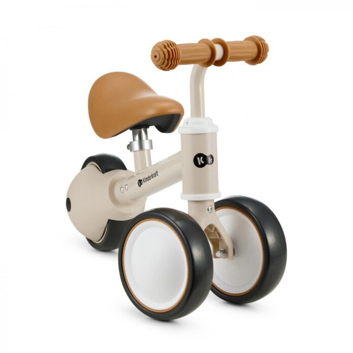 Tricicleta copii de echilibru Kinderkraft Cutie light beige, varsta 1-3 ani, roti din spuma EVA, posibilitatea de reglare a inaltimii scaunului (26-28 cm), sarcina maxima 15 kg
