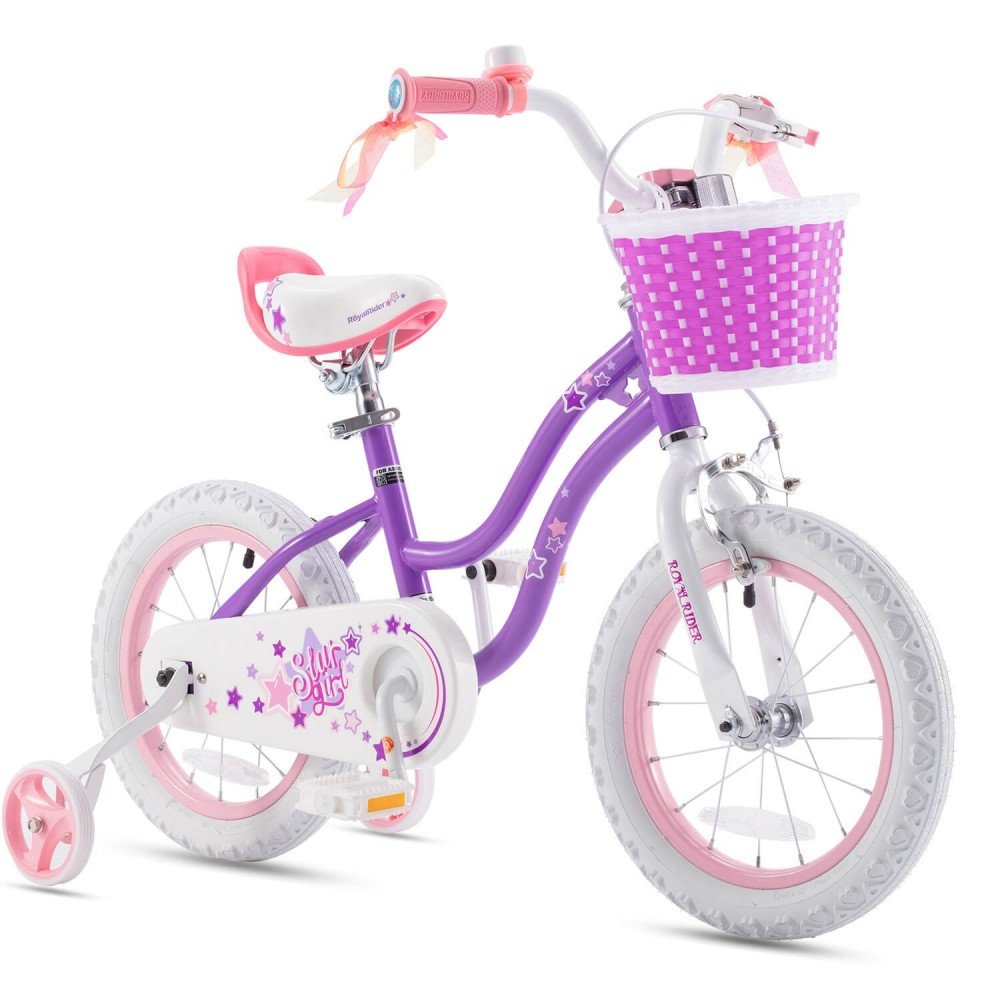Bicicleta pentru copii Royal Baby StarGirl Mov cu roti ajutatoare, ghidon reglabil, cosulet, varsta 3-5 ani, roti 14 inch, cadru din otel, greutate suportata 50 kg Bicicleta pentru copii Royal Baby StarGirl Mov cu roti ajutatoare, ghidon reglabil, cosulet, varsta 3-5 ani, roti 14 inch, cadru din otel, greutate suportata 50 kg
